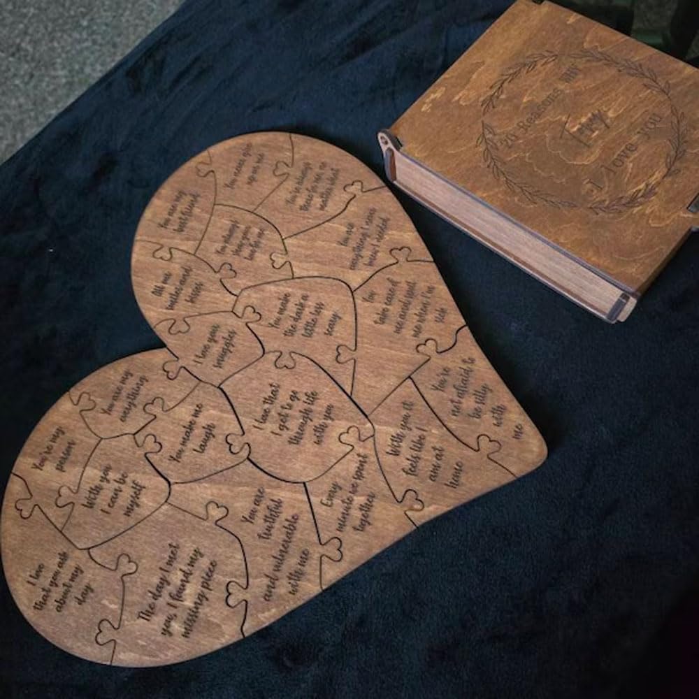 🧩 Personalized Wooden Puzzle | 20 Reasons Why I Love You