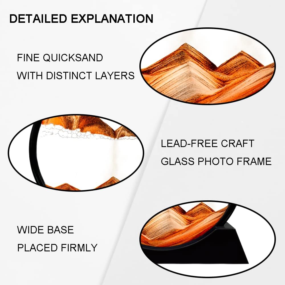 🧡 Sand Art Table Decor | Hypnotic Moving Landscape with Flowing Sand, Stress Relief & Room Aesthetics