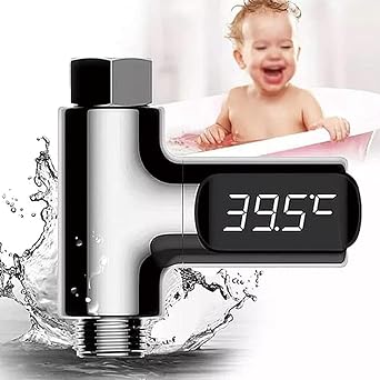 🚿 Shower Thermometer with LED Display | No Battery Needed, Real-Time Temperature Check 🌡️