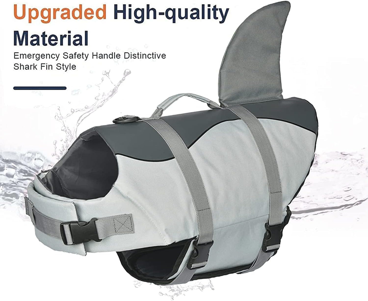 🐶 Small Dog Life Jacket | Shark Fin Design for Safe & Stylish Water Play 🌊