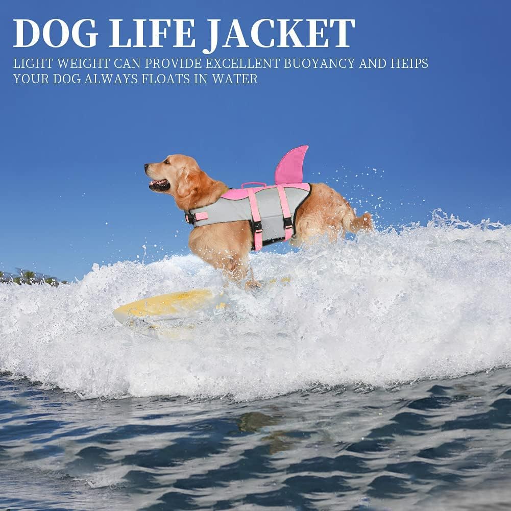 🐶 Small Dog Life Jacket | Shark Fin Design for Safe & Stylish Water Play 🌊