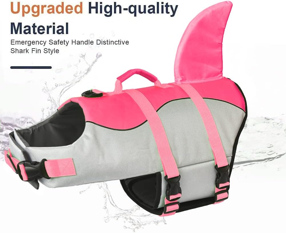 🐶 Small Dog Life Jacket | Shark Fin Design for Safe & Stylish Water Play 🌊
