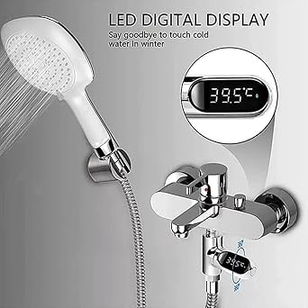 🚿 Shower Thermometer with LED Display | No Battery Needed, Real-Time Temperature Check 🌡️
