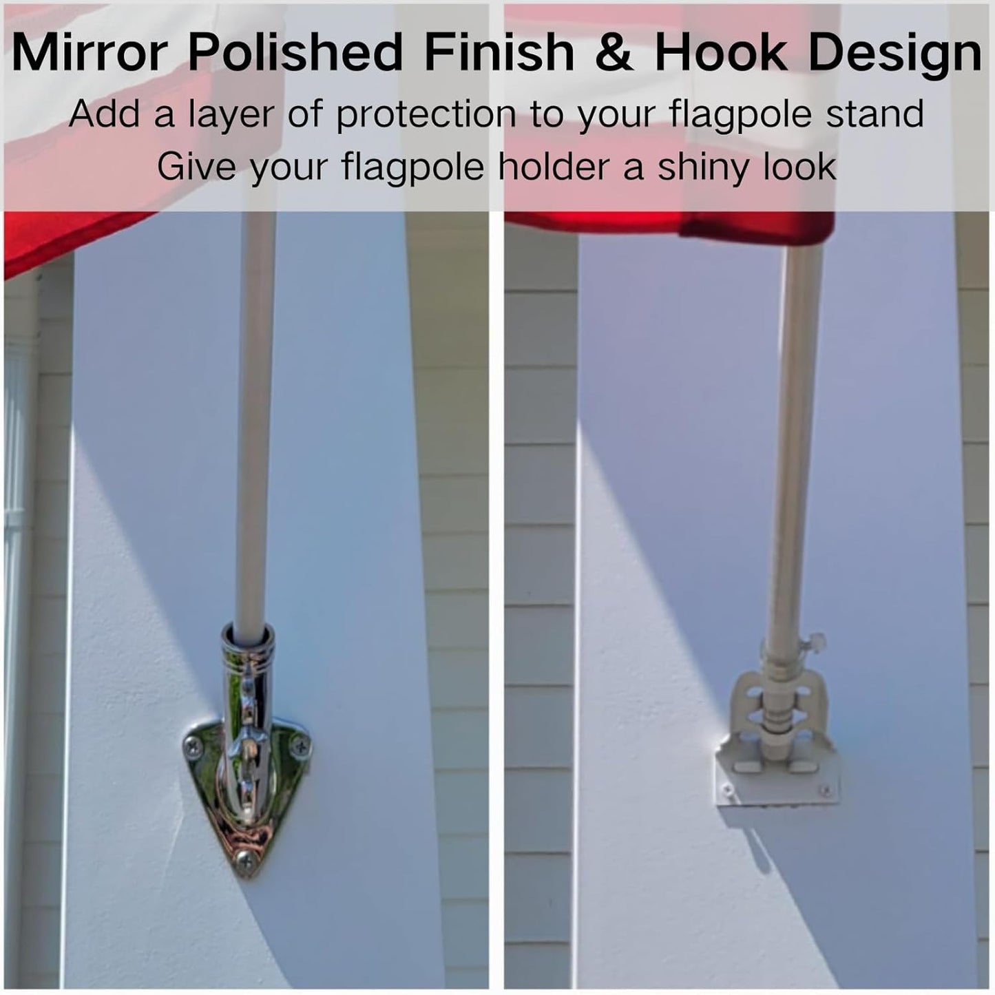 🏡 Stainless Steel Flag Pole Holder | Dual Angle Mount · 316 Marine Grade · Heavy Duty 💪