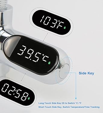 🚿 Shower Thermometer with LED Display | No Battery Needed, Real-Time Temperature Check 🌡️