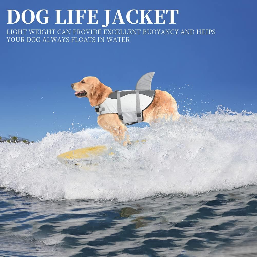 🐶 Small Dog Life Jacket | Shark Fin Design for Safe & Stylish Water Play 🌊