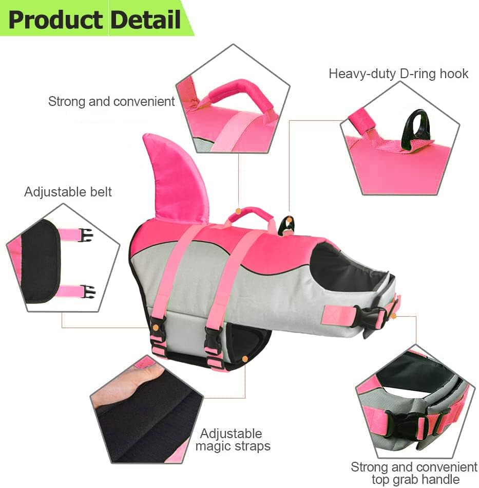🐶 Small Dog Life Jacket | Shark Fin Design for Safe & Stylish Water Play 🌊