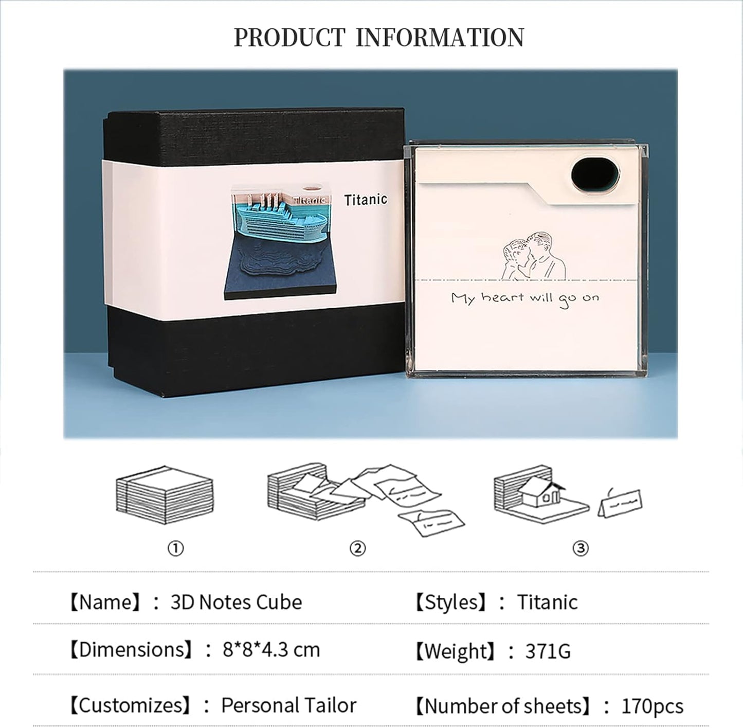 🚢 Titanic 3D Sticky Note Pad with LED Light | DIY Desk Art & Gift
