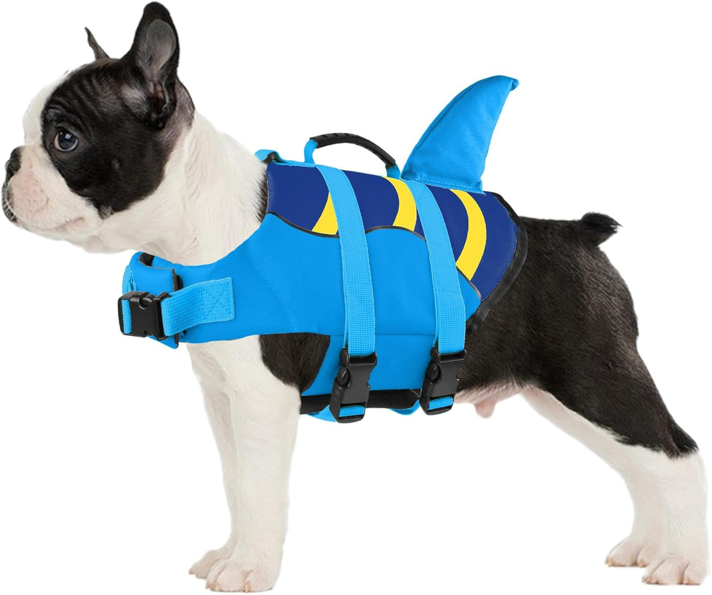 🐶 Small Dog Life Jacket | Shark Fin Design for Safe & Stylish Water Play 🌊