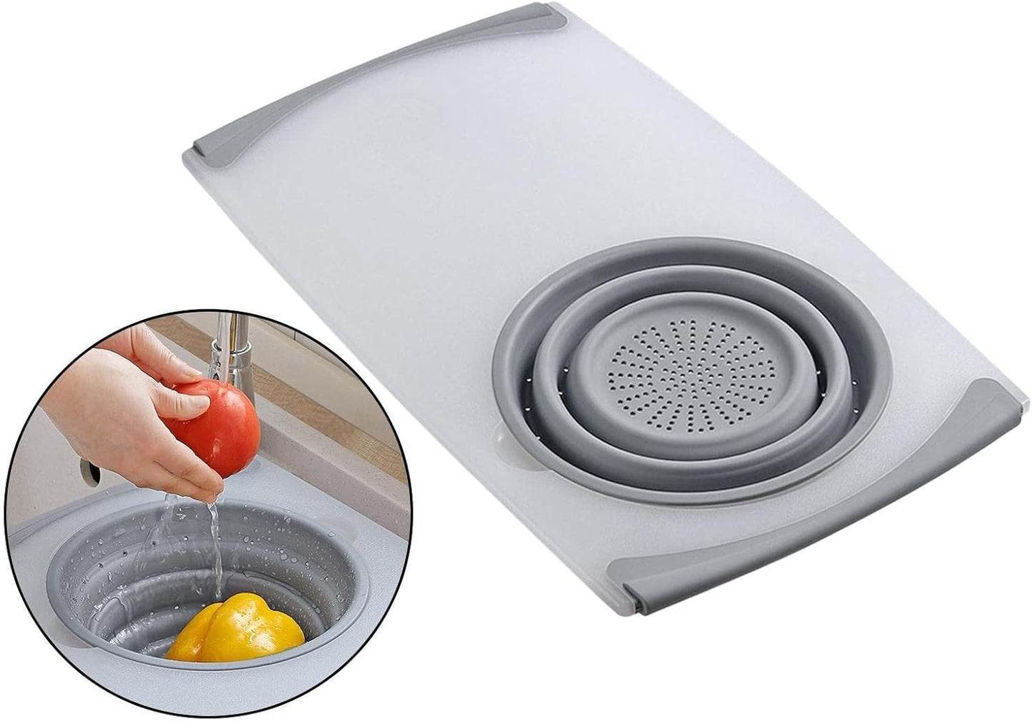 🔪 Sink Cutting Board with Built-in Colander | Space-Saving 2-in-1 Kitchen Essential