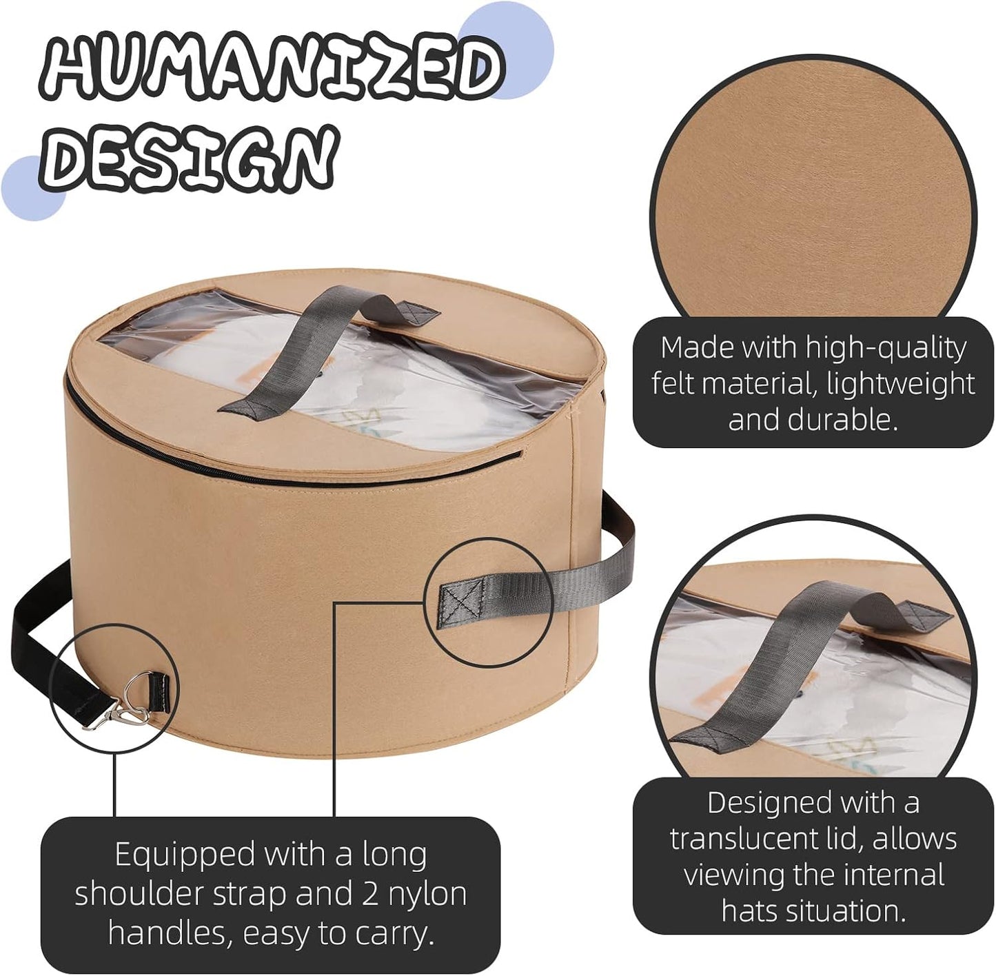 👒 Felt Hat Storage Box | Travel-Ready & Dust-Free Protection