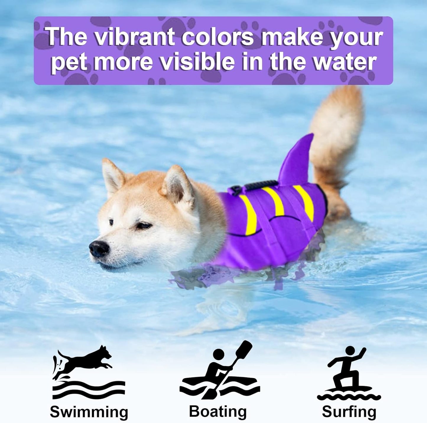🐶 Small Dog Life Jacket | Shark Fin Design for Safe & Stylish Water Play 🌊