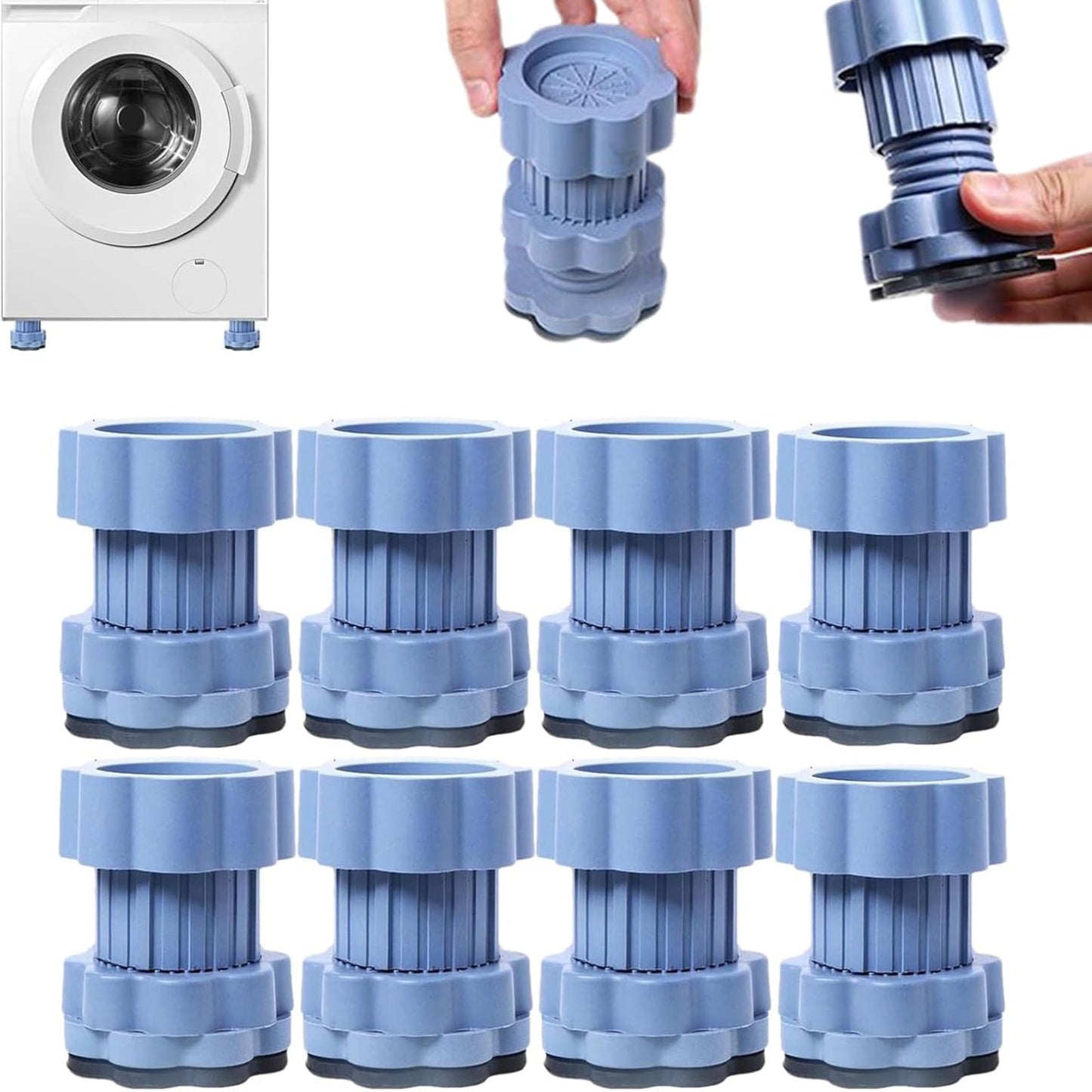 🪑 Universal Washing Machine & Refrigerator Pedestal Pads | Anti-Vibration & Moisture-Proof