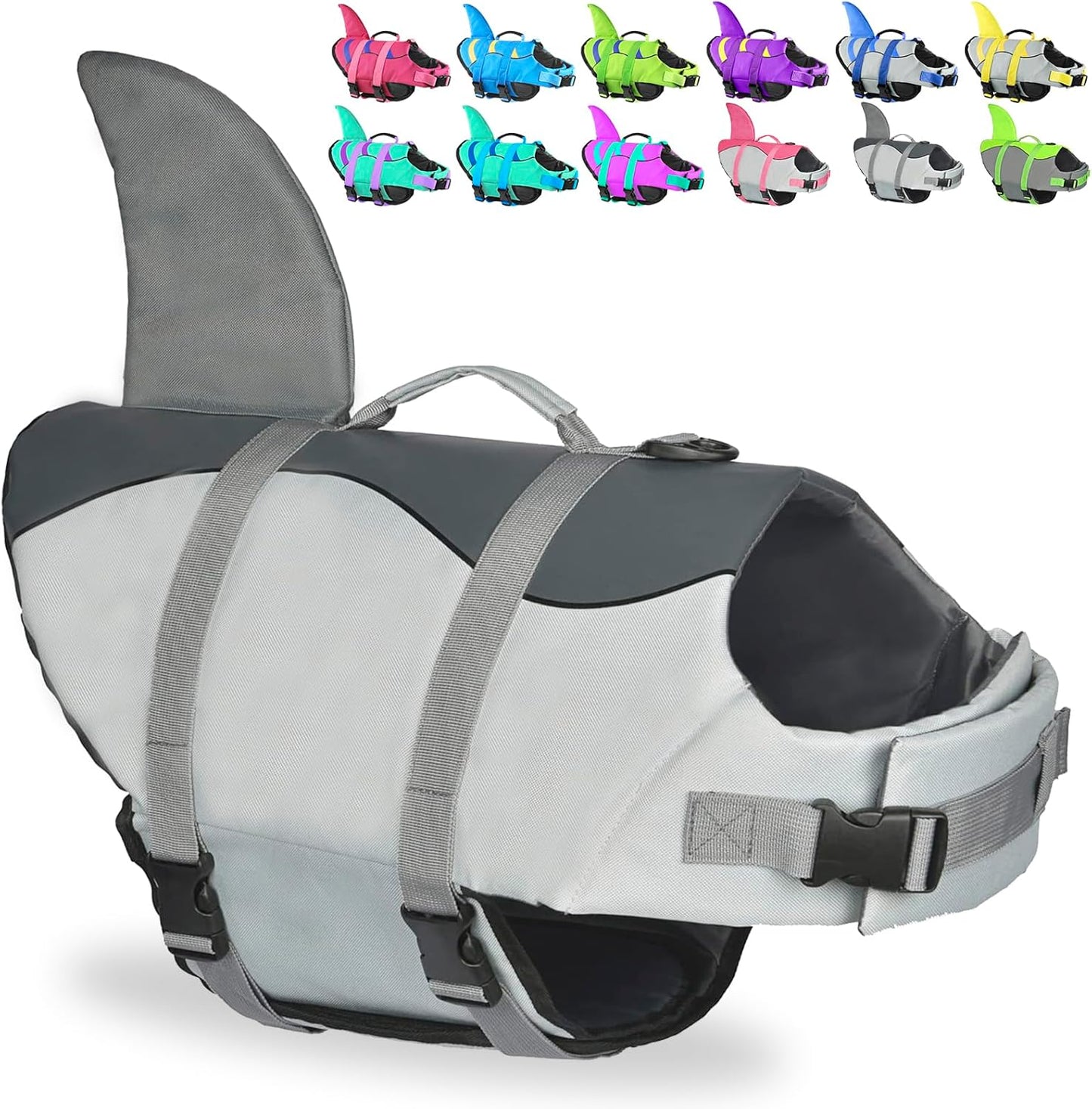 🐶 Small Dog Life Jacket | Shark Fin Design for Safe & Stylish Water Play 🌊