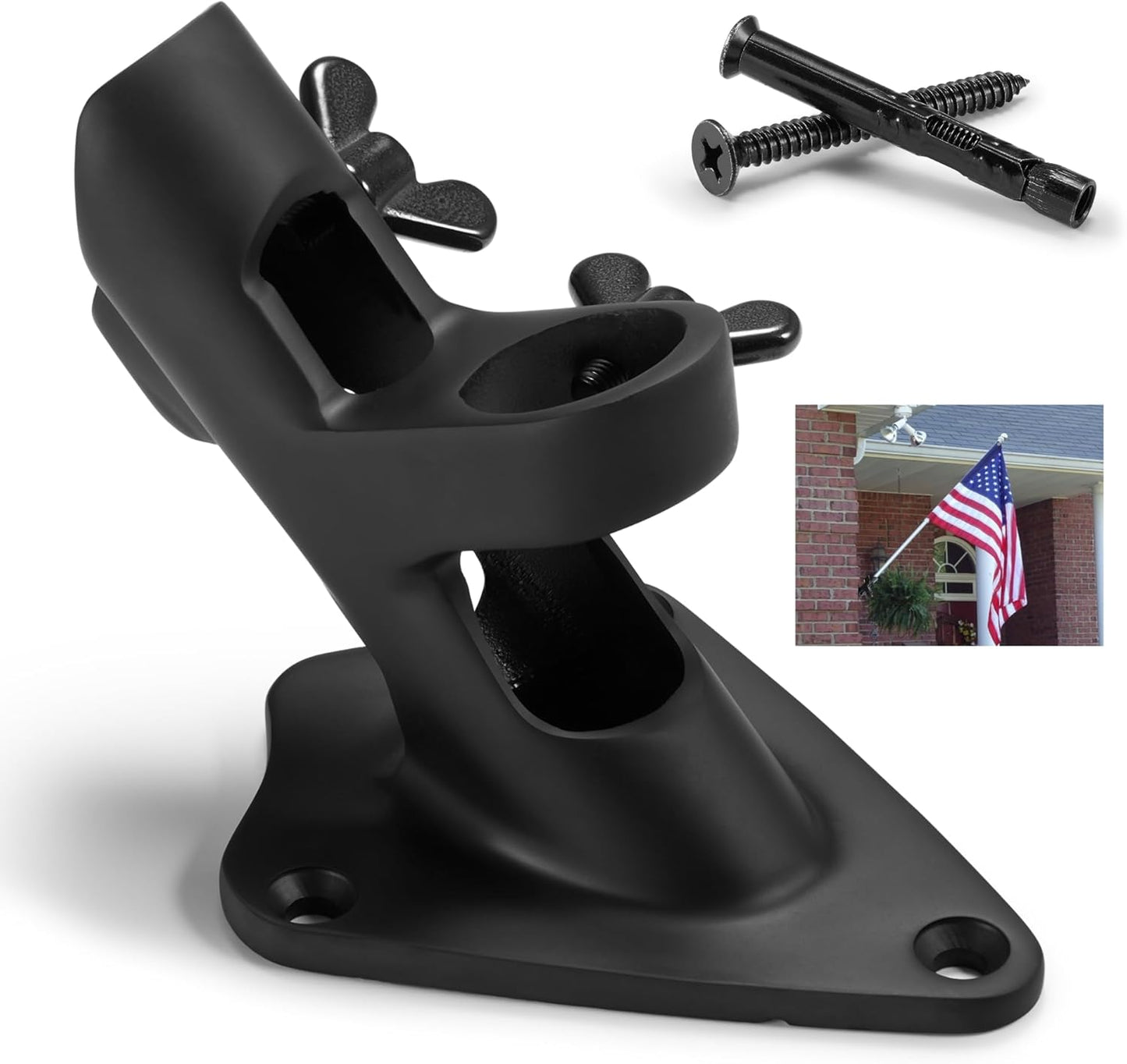 🏡 Stainless Steel Flag Pole Holder | Dual Angle Mount · 316 Marine Grade · Heavy Duty 💪
