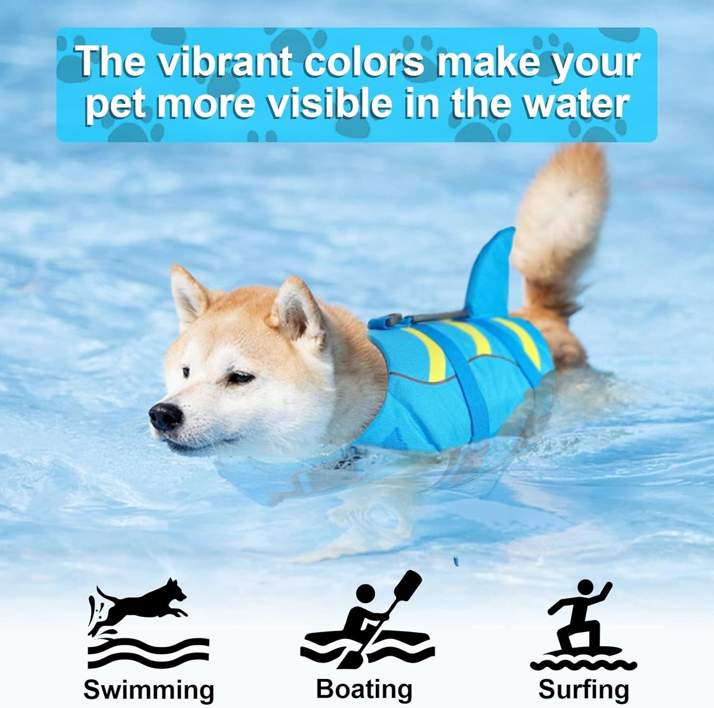 🐶 Small Dog Life Jacket | Shark Fin Design for Safe & Stylish Water Play 🌊