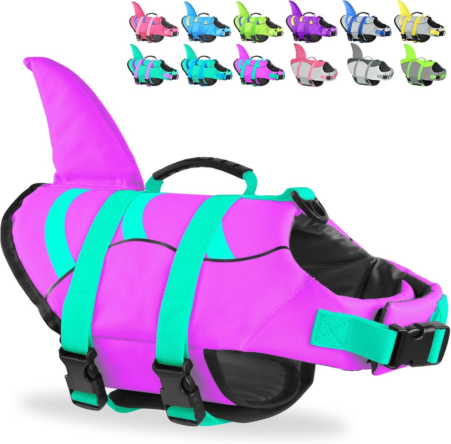 🐶 Small Dog Life Jacket | Shark Fin Design for Safe & Stylish Water Play 🌊
