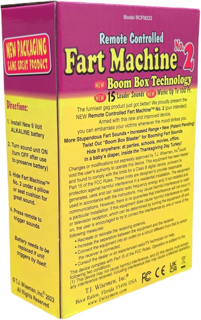💨 Fart Machine Prank Set | 15 Sounds + Remote Control + Battery Included