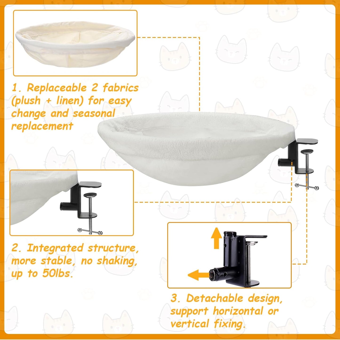 🐾 Ergonomic Cat Hammock | Space-Saving Adjustable Bed for Cats & Small Pets