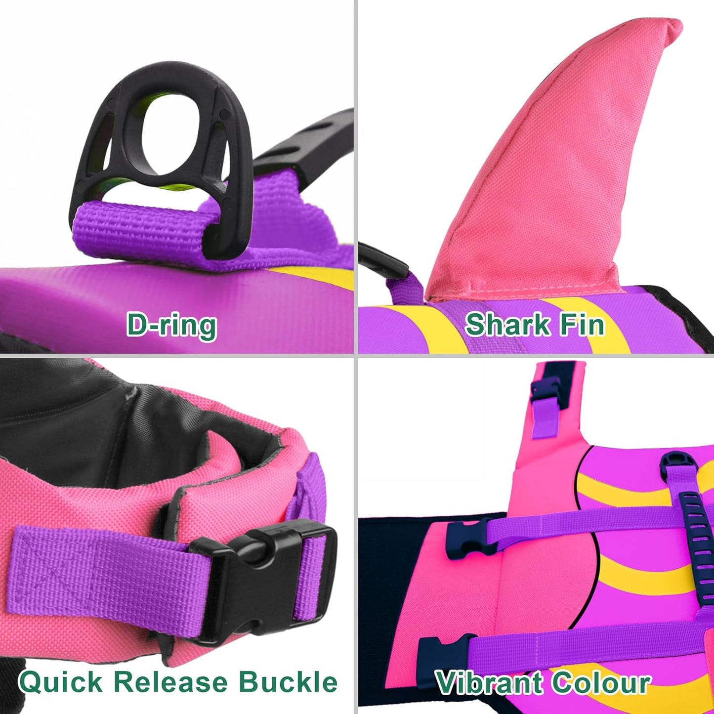 🐶 Small Dog Life Jacket | Shark Fin Design for Safe & Stylish Water Play 🌊