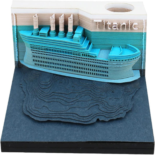 🚢 Titanic 3D Sticky Note Pad with LED Light | DIY Desk Art & Gift