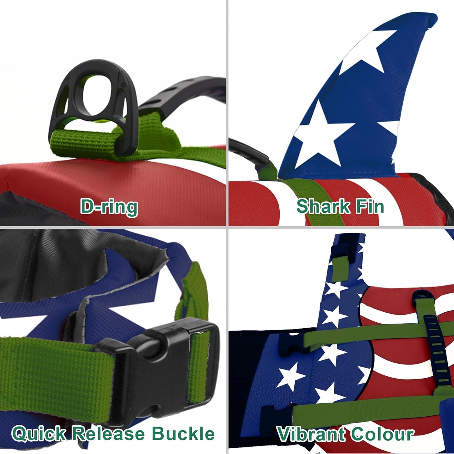 🐶 Small Dog Life Jacket | Shark Fin Design for Safe & Stylish Water Play 🌊