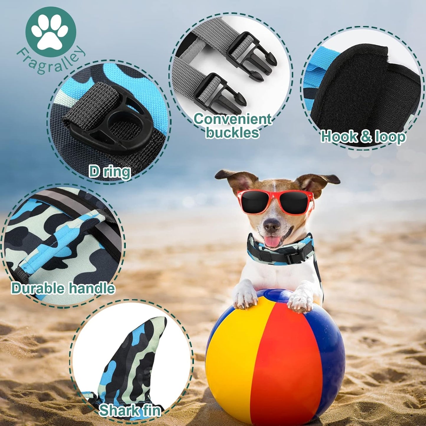 🐶 Small Dog Life Jacket | Shark Fin Design for Safe & Stylish Water Play 🌊