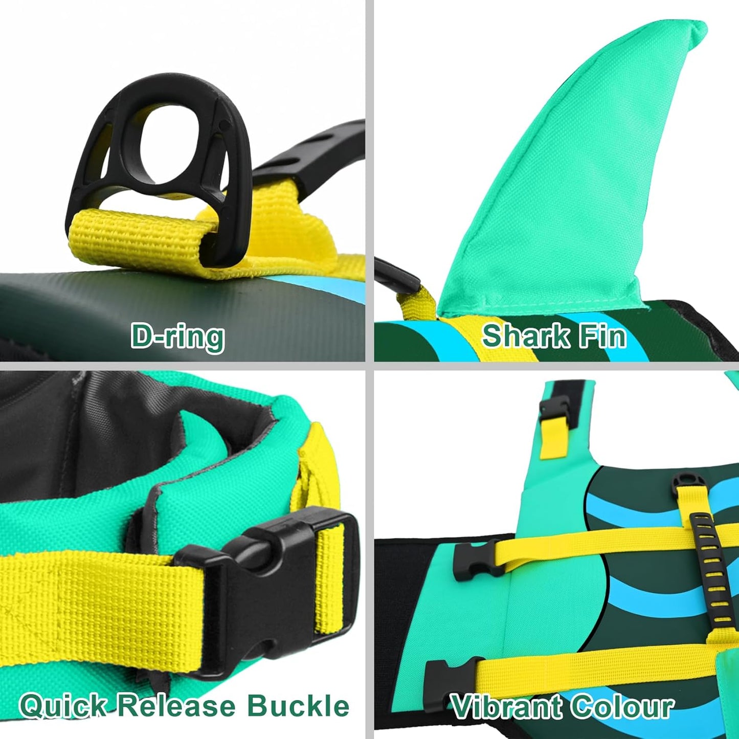 🐶 Small Dog Life Jacket | Shark Fin Design for Safe & Stylish Water Play 🌊