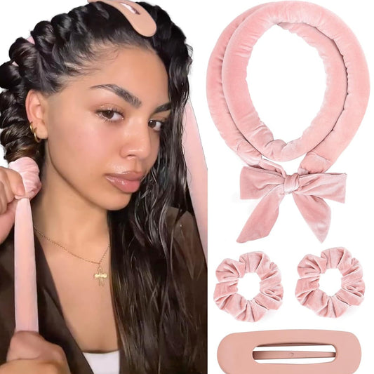 🎀 Heatless Curling Ribbon | Soft Overnight Curler for Effortless Waves