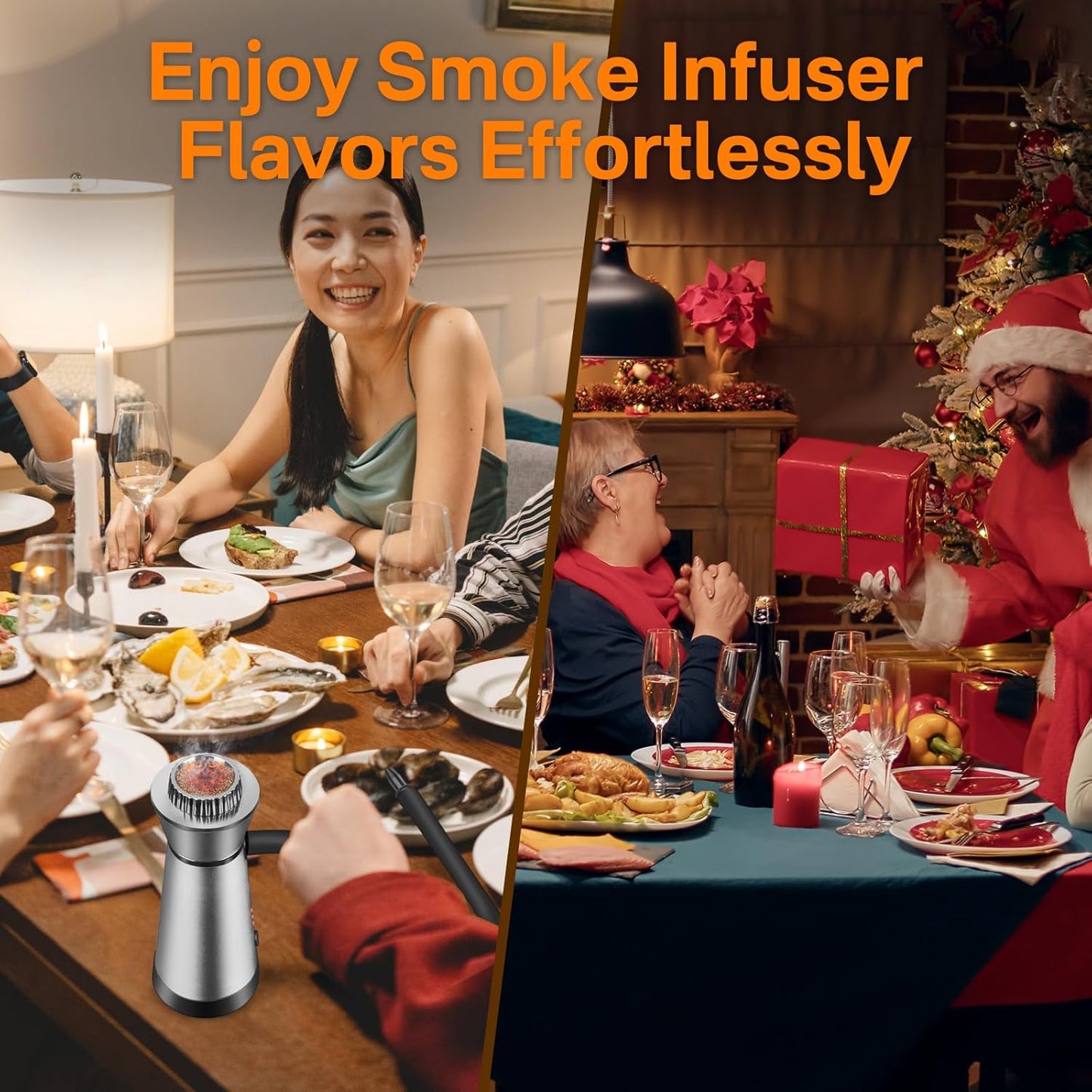 📚 Cocktail Smoker Kit | Portable Smoking Gun with 4 Flavors Wood Chips & Cup Lid