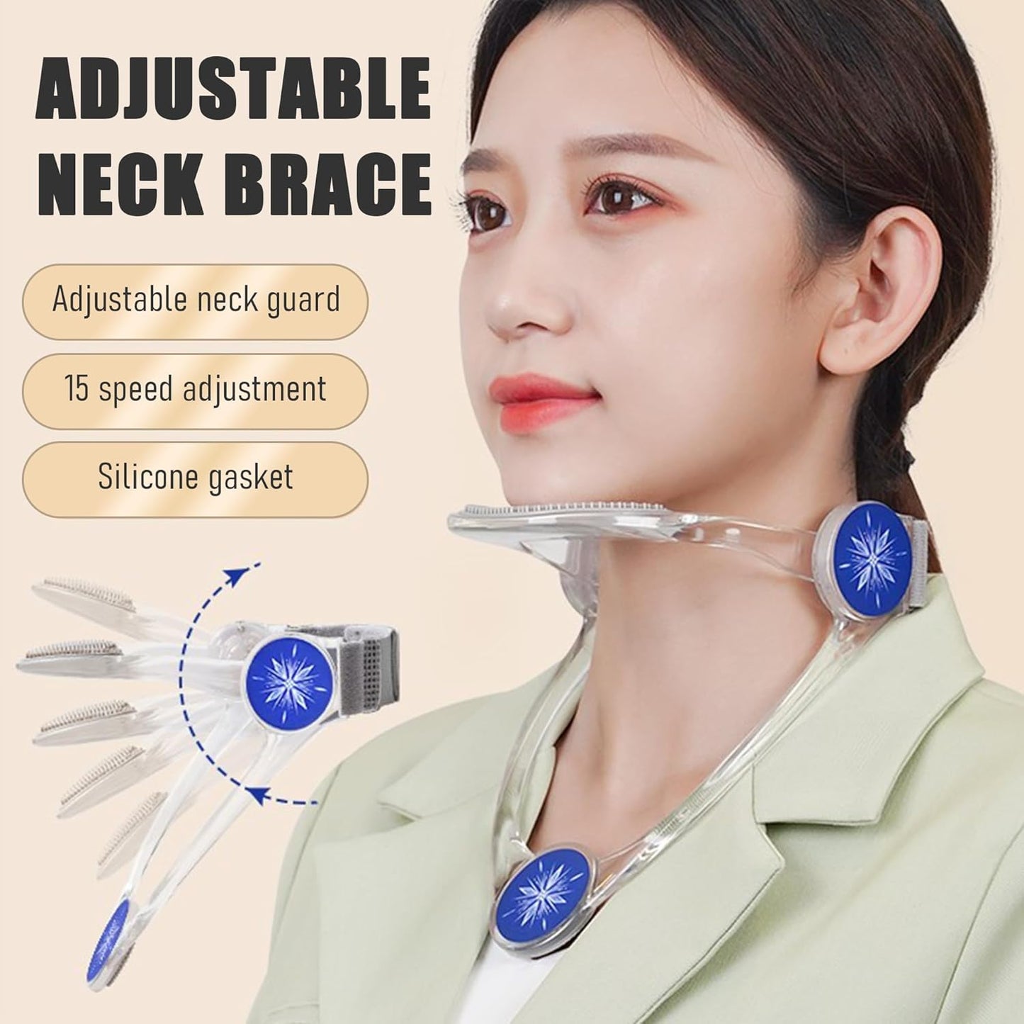 🌟 360° Fully Adjustable Transparent Neck Brace — Your Neck’s New Best Friend!