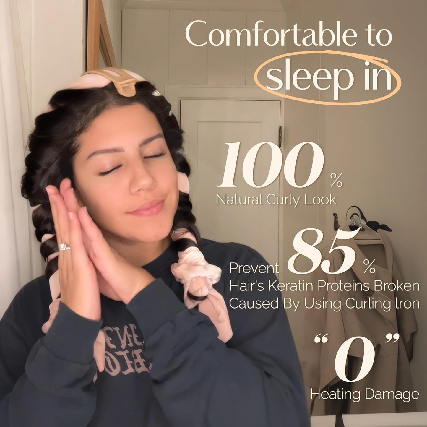 🎀 Heatless Curling Ribbon | Soft Overnight Curler for Effortless Waves