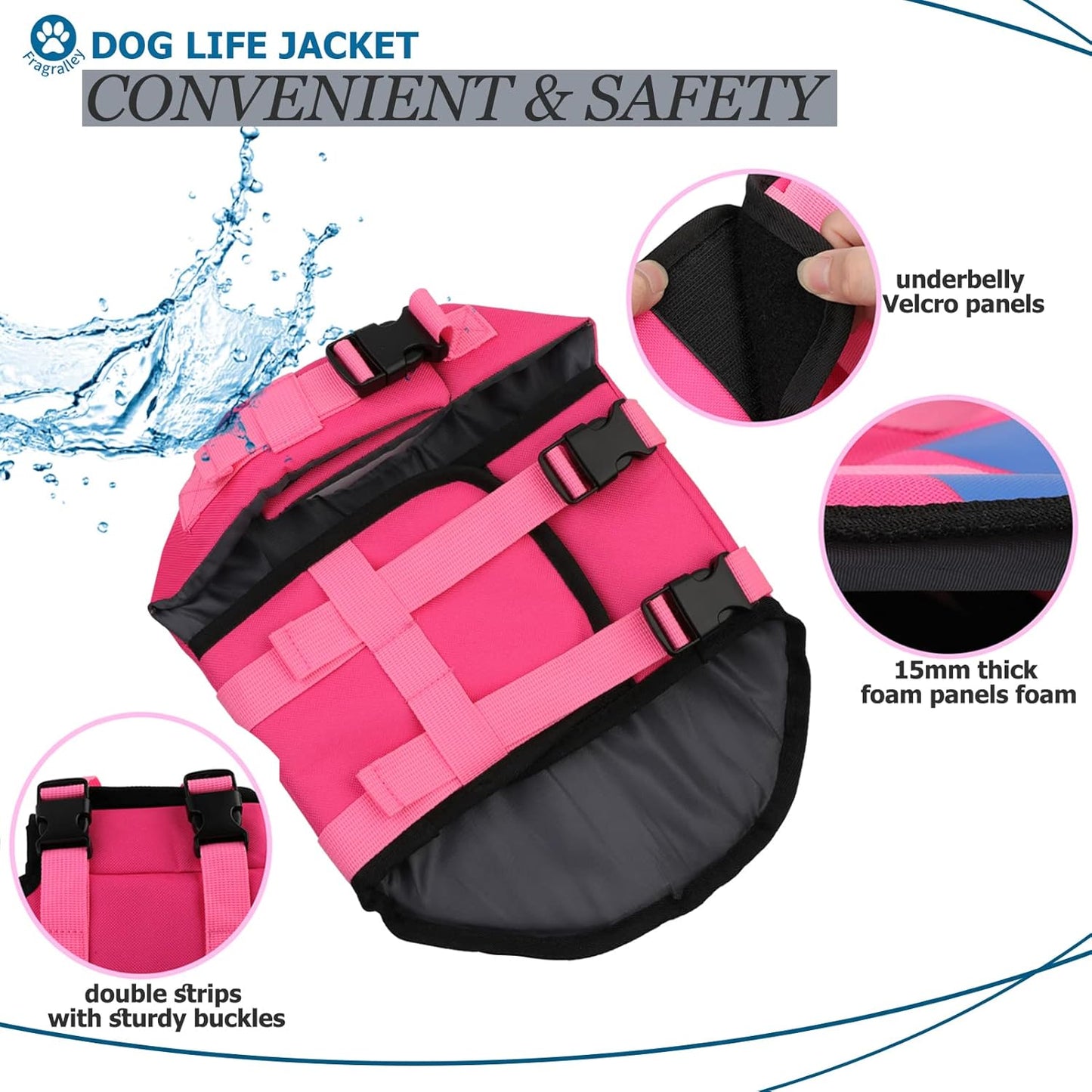 🐶 Small Dog Life Jacket | Shark Fin Design for Safe & Stylish Water Play 🌊