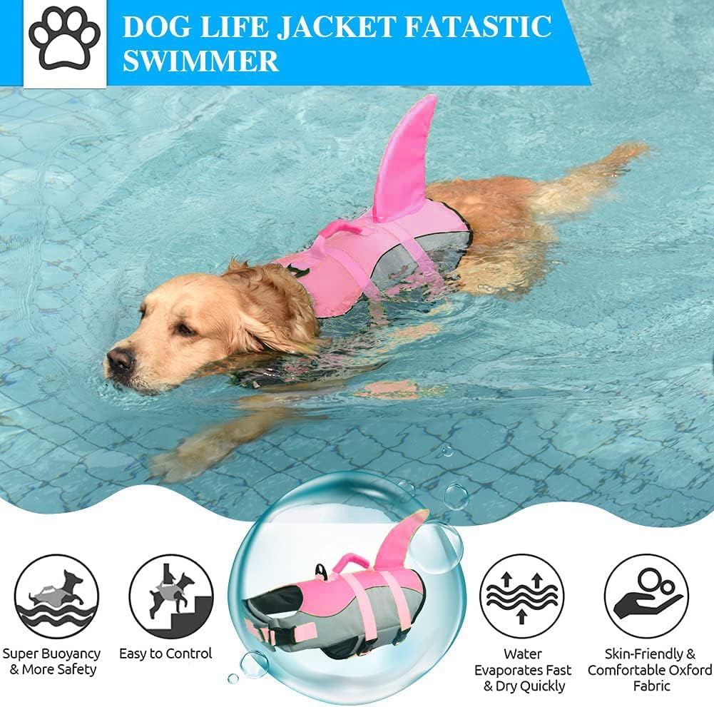 🐶 Small Dog Life Jacket | Shark Fin Design for Safe & Stylish Water Play 🌊