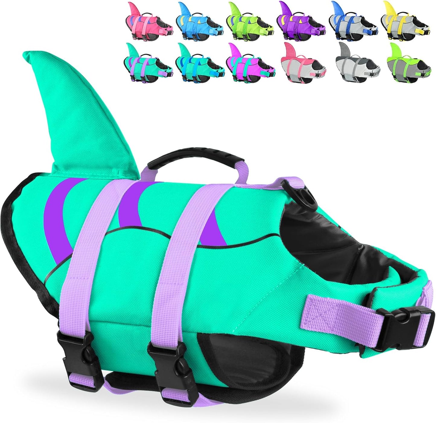🐶 Small Dog Life Jacket | Shark Fin Design for Safe & Stylish Water Play 🌊