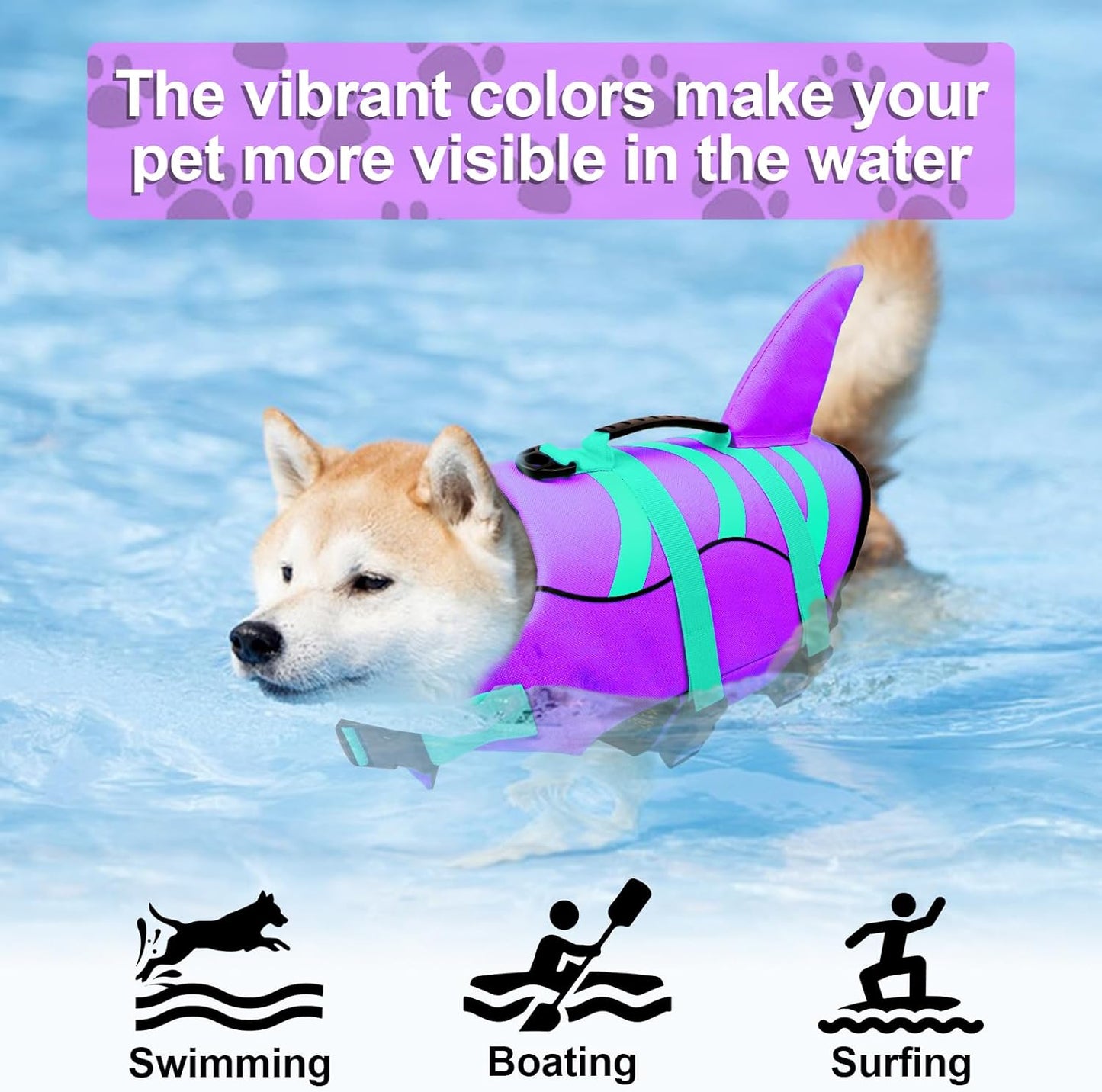 🐶 Small Dog Life Jacket | Shark Fin Design for Safe & Stylish Water Play 🌊