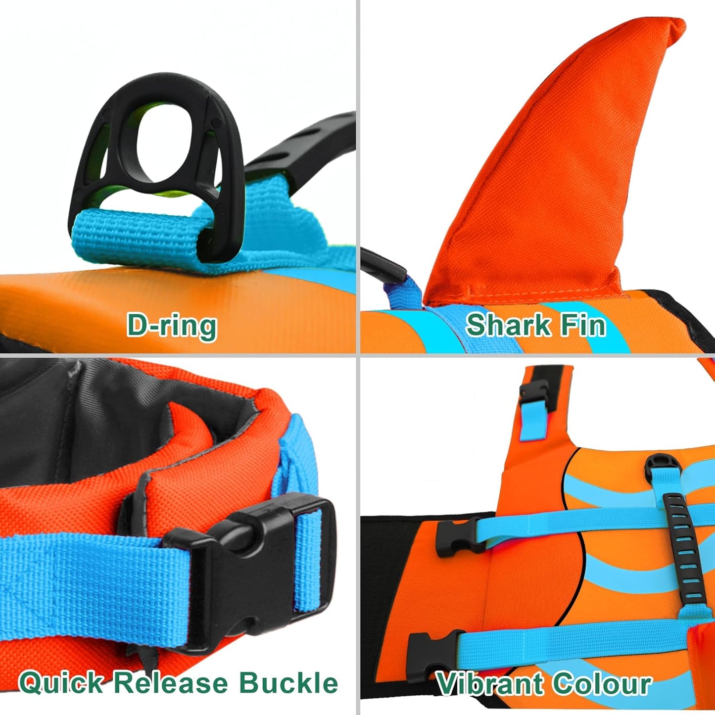 🐶 Small Dog Life Jacket | Shark Fin Design for Safe & Stylish Water Play 🌊