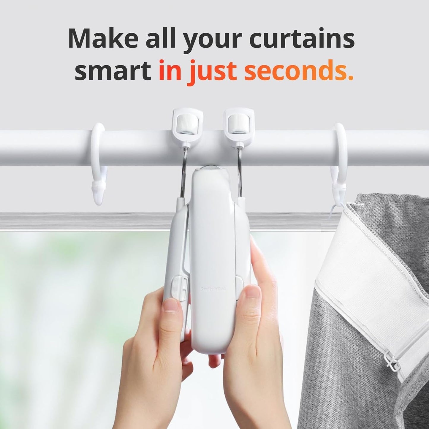 SwitchBot Curtain 3 (U Rail) | Smart, Silent, and Effortless Curtain Control