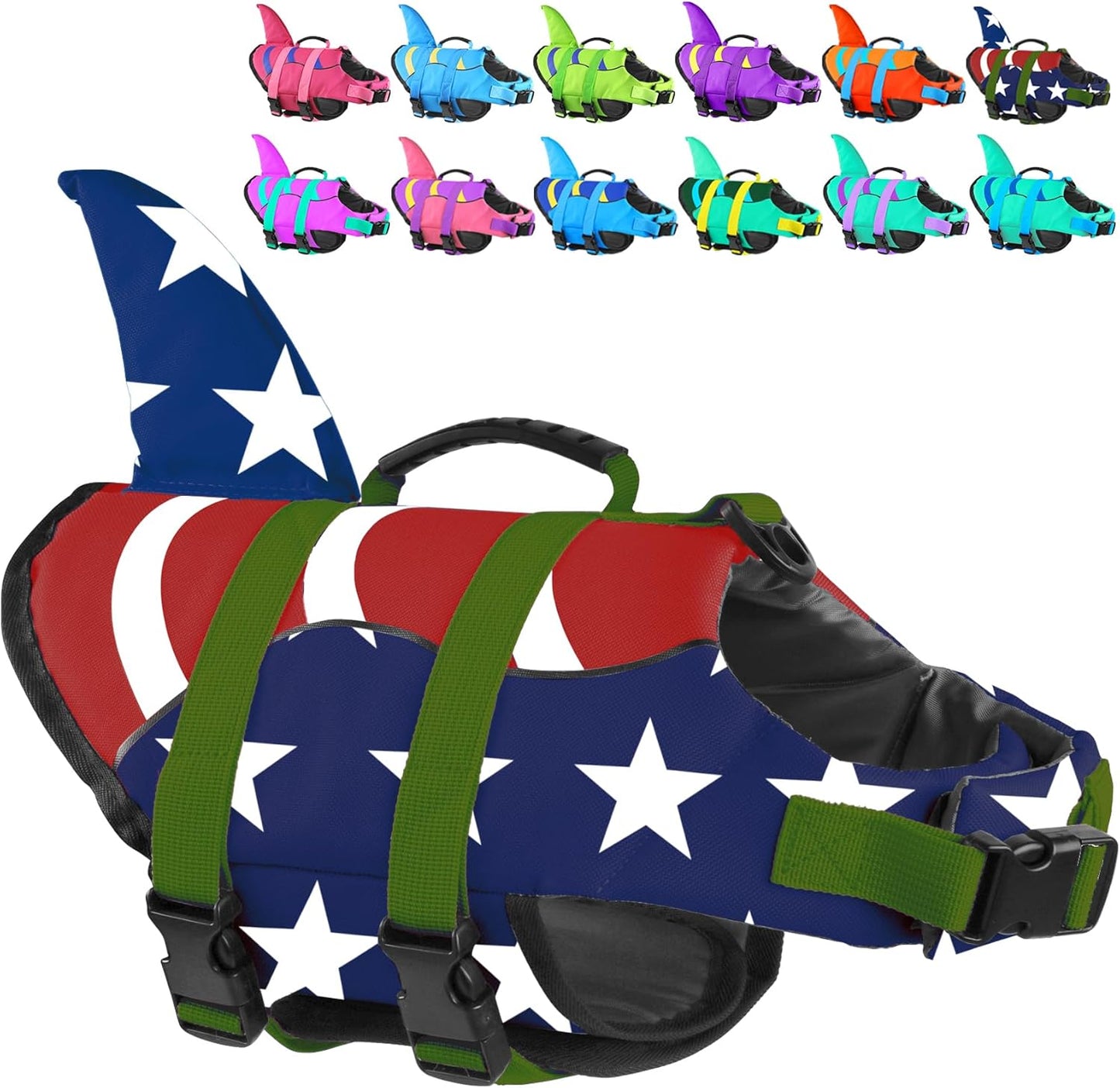 🐶 Small Dog Life Jacket | Shark Fin Design for Safe & Stylish Water Play 🌊