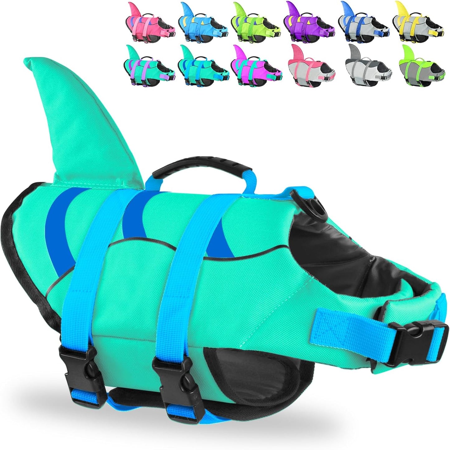 🐶 Small Dog Life Jacket | Shark Fin Design for Safe & Stylish Water Play 🌊