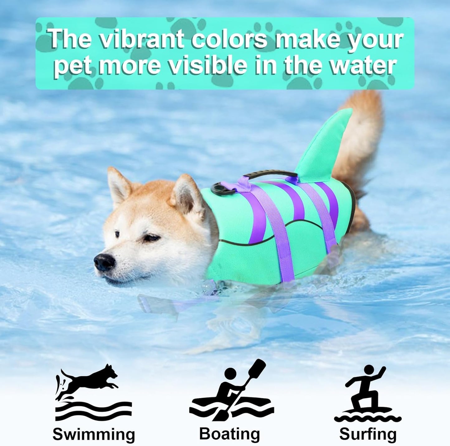 🐶 Small Dog Life Jacket | Shark Fin Design for Safe & Stylish Water Play 🌊