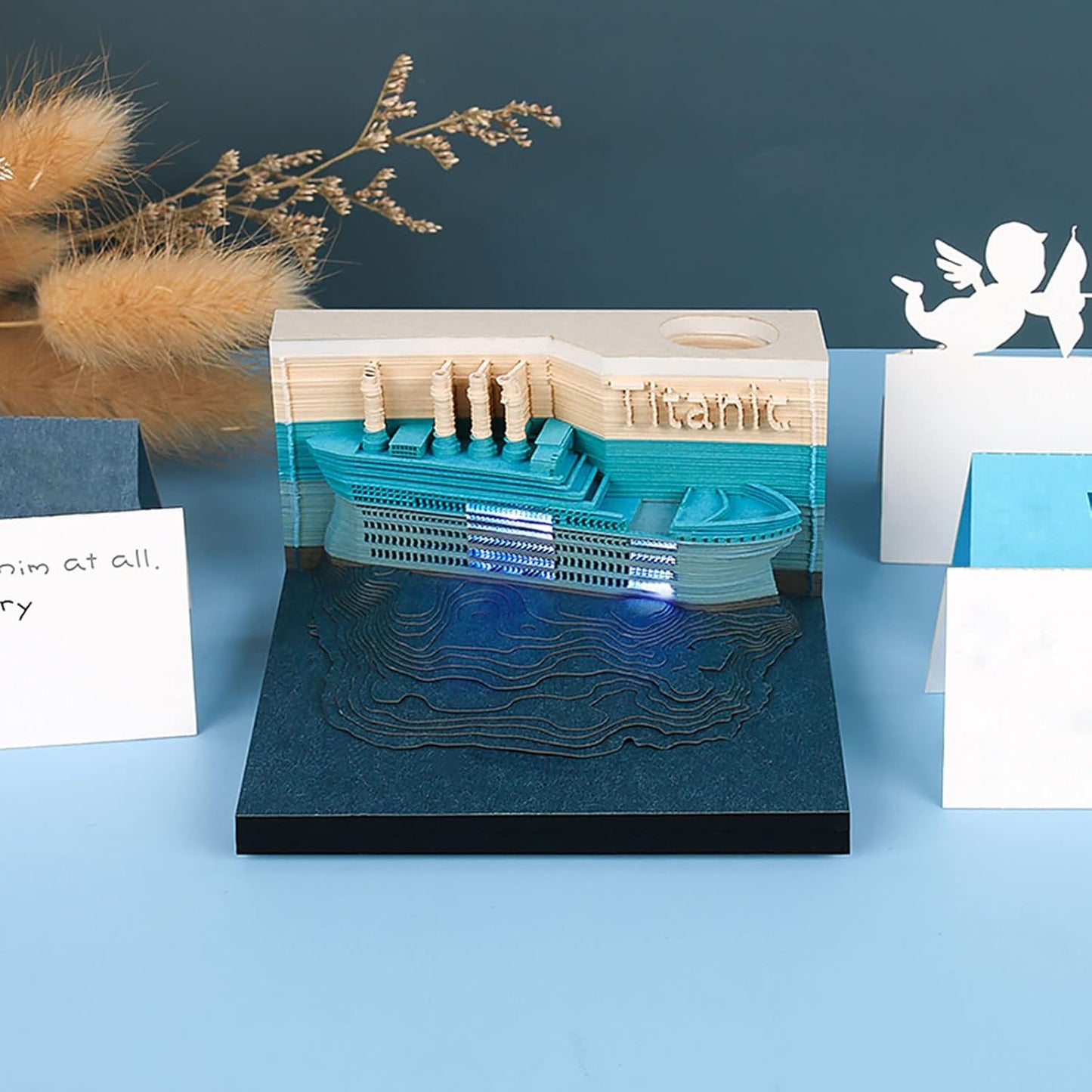 🚢 Titanic 3D Sticky Note Pad with LED Light | DIY Desk Art & Gift