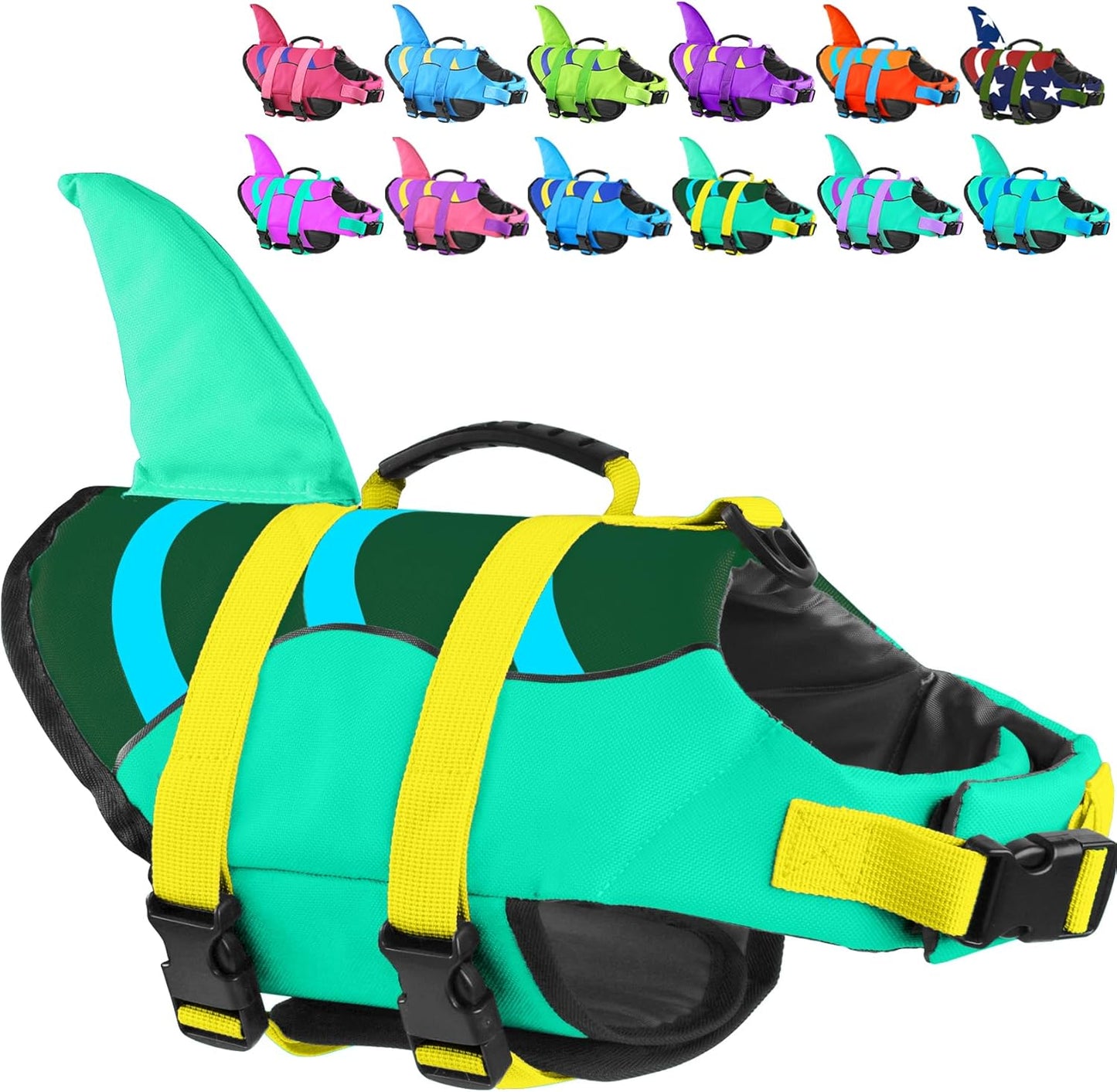 🐶 Small Dog Life Jacket | Shark Fin Design for Safe & Stylish Water Play 🌊