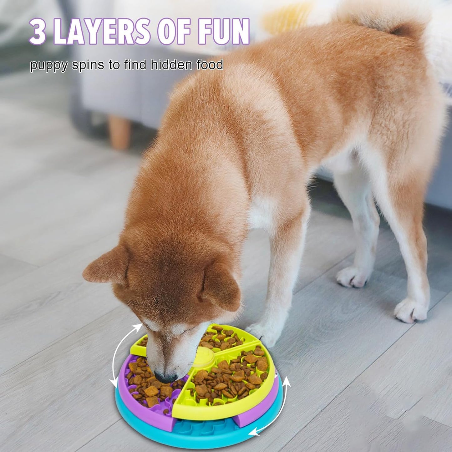 🐶 Slow Feeder Dog Bowl | 3-Layer Puzzle Design for Healthy Eating