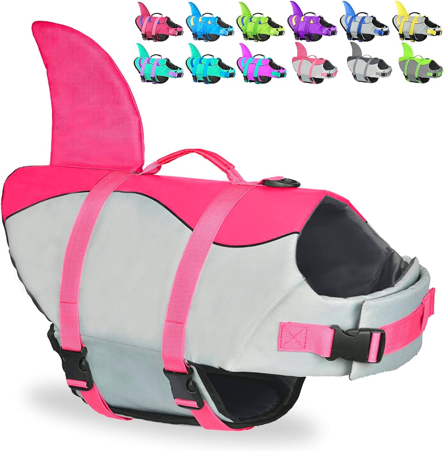 🐶 Small Dog Life Jacket | Shark Fin Design for Safe & Stylish Water Play 🌊