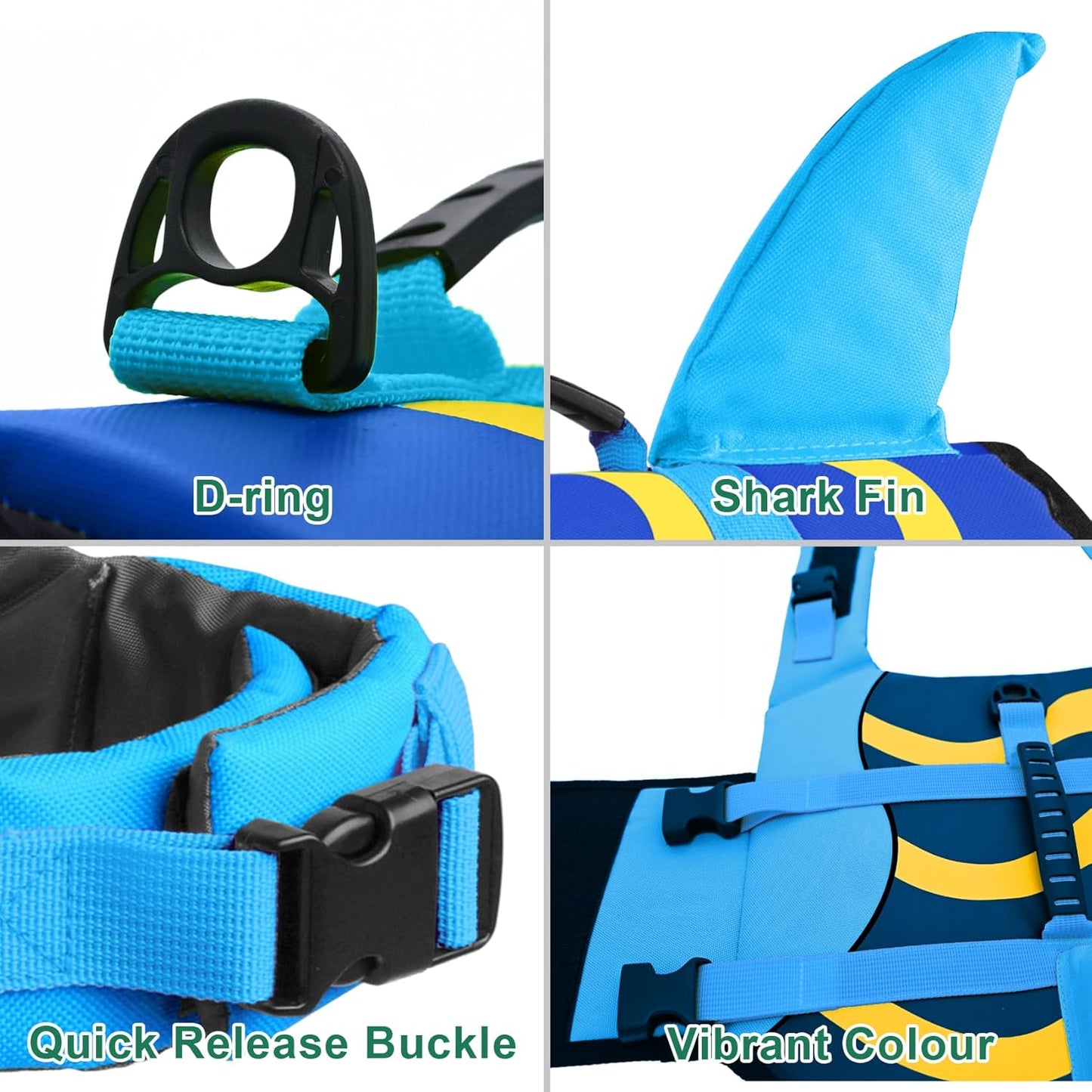 🐶 Small Dog Life Jacket | Shark Fin Design for Safe & Stylish Water Play 🌊