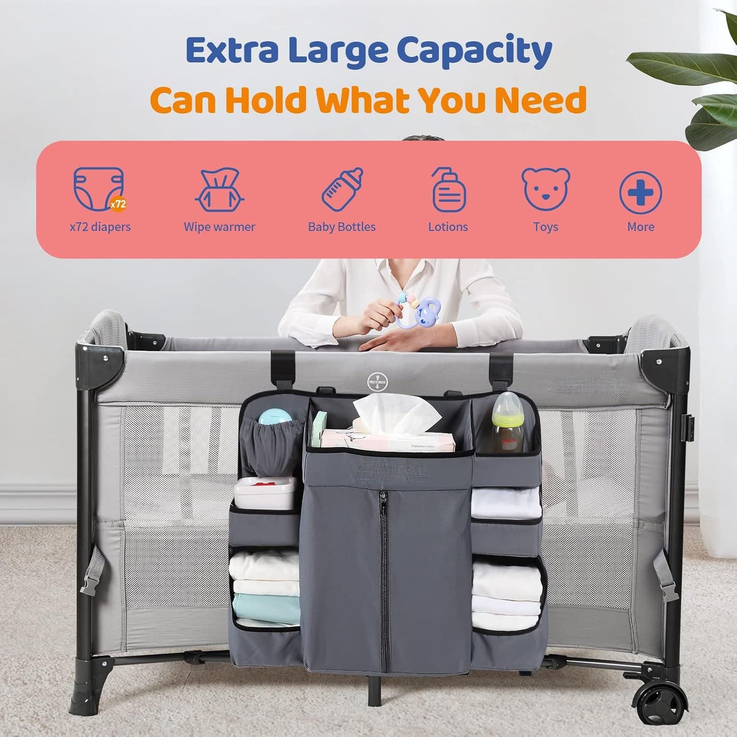 🍼 Hanging Diaper Organizer | Keep Every Baby Essential Within Arm’s Reach ✨
