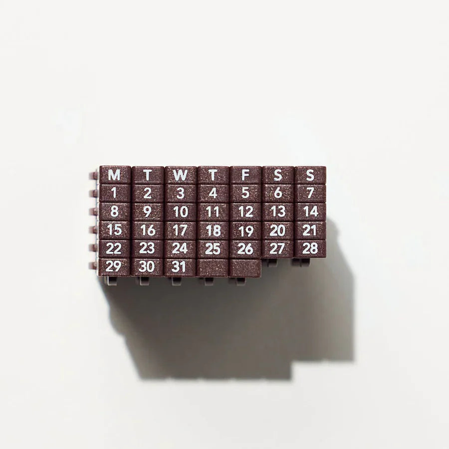 Connected Calendar Stamp Set – Mini Number & Date Stamps for Planners & Journals