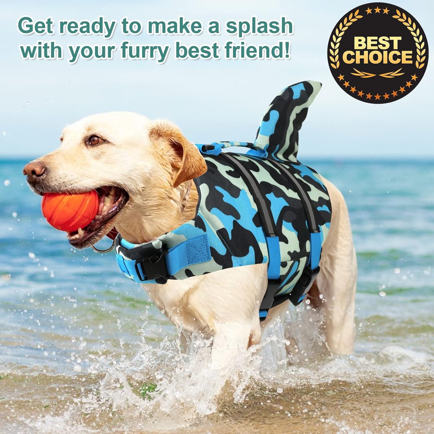 🐶 Small Dog Life Jacket | Shark Fin Design for Safe & Stylish Water Play 🌊