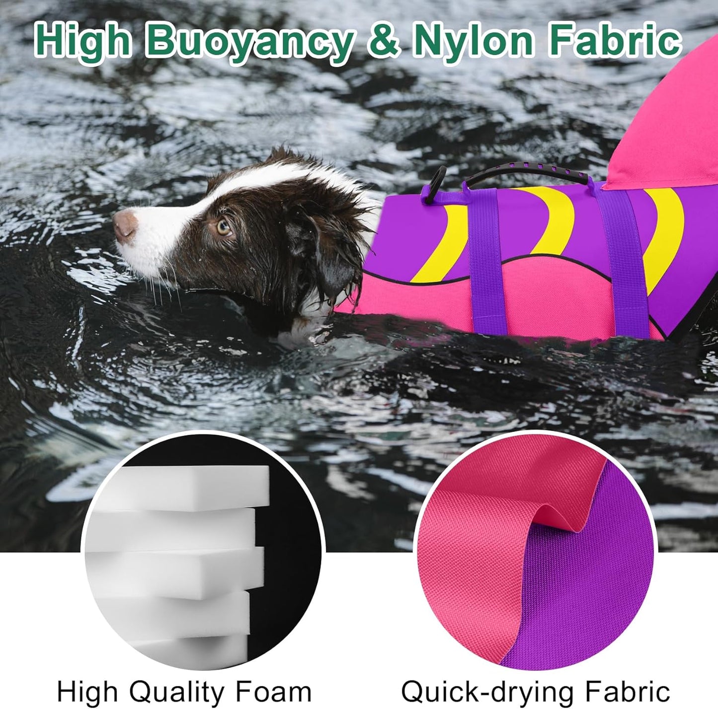 🐶 Small Dog Life Jacket | Shark Fin Design for Safe & Stylish Water Play 🌊